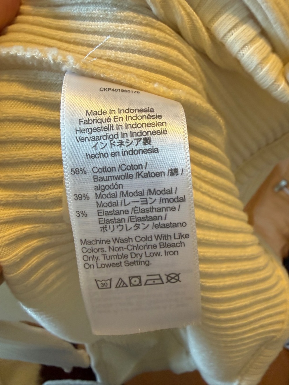 Madewell Cream Ribbed Button-Front Collared Cardigan - Picture 3 of 3